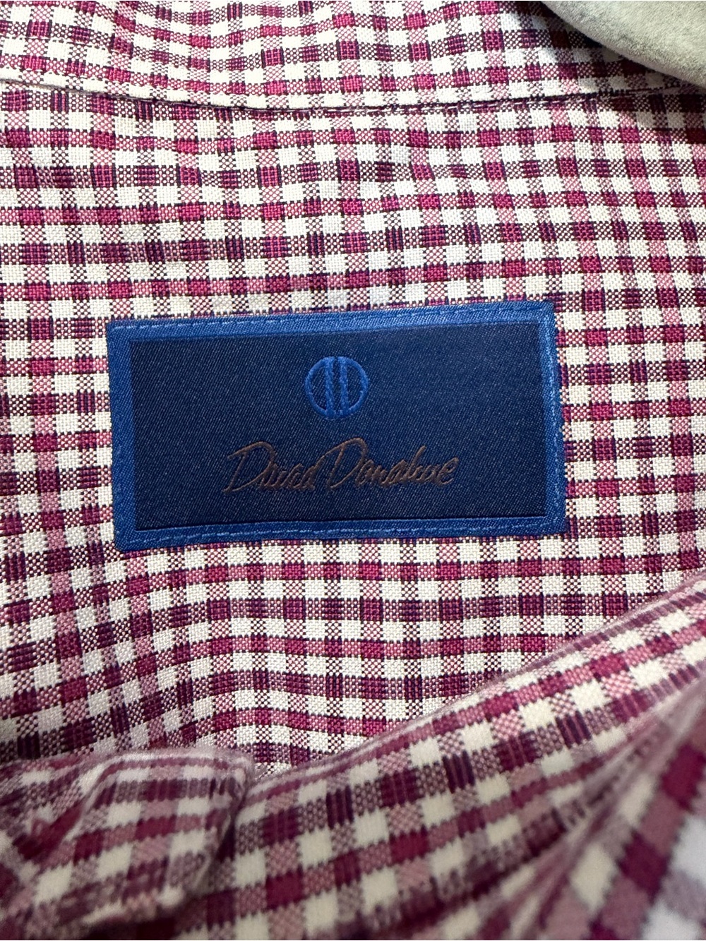 David Donahue Men's Long-Sleeve Gingham Button-Down Shirt - Pink & White - Picture 2 of 4